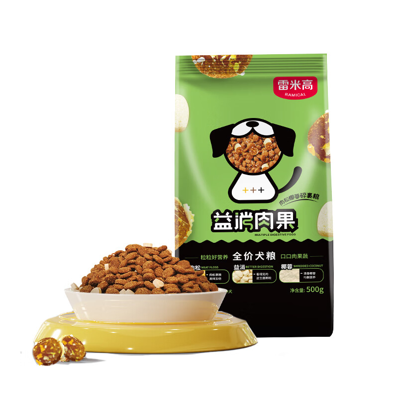 京东PLUS:RAMICAL 雷米高 益消肉果全价犬粮 500g 券后6.11元