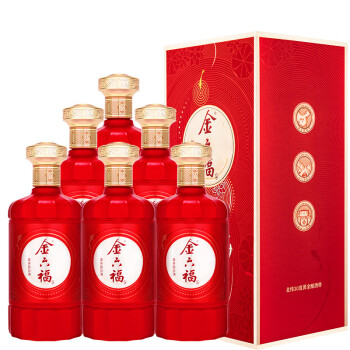 金六福 酒天赐鸿运50.8度兼香型粮食酒手工盒双瓶整箱6瓶带手提袋