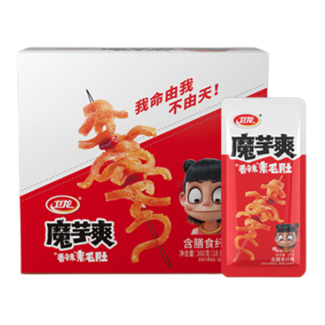 WeiLong 卫龙 魔芋爽辣条休闲零食香辣素毛肚180g/袋约12小包露营野餐小零食 5.9元