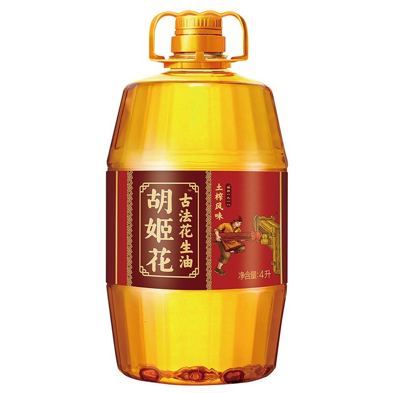胡姬花 古法花生油 土榨风味 4L 券后94.9元
