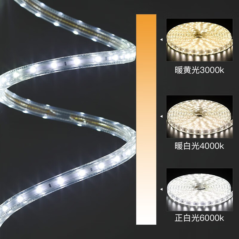 雷士照明 led灯带 20m装 双排2835 120珠 8W 三色 178元