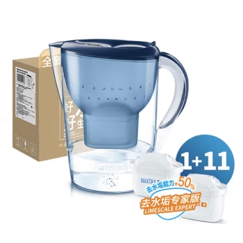 百亿补贴、PLUS会员：BRITA 碧然德 Marella海洋系列 滤水壶 蓝色+MAXTRA+LE 专家滤芯*12个 261元包邮（以旧换新、前100名填表用户可得160元E卡）