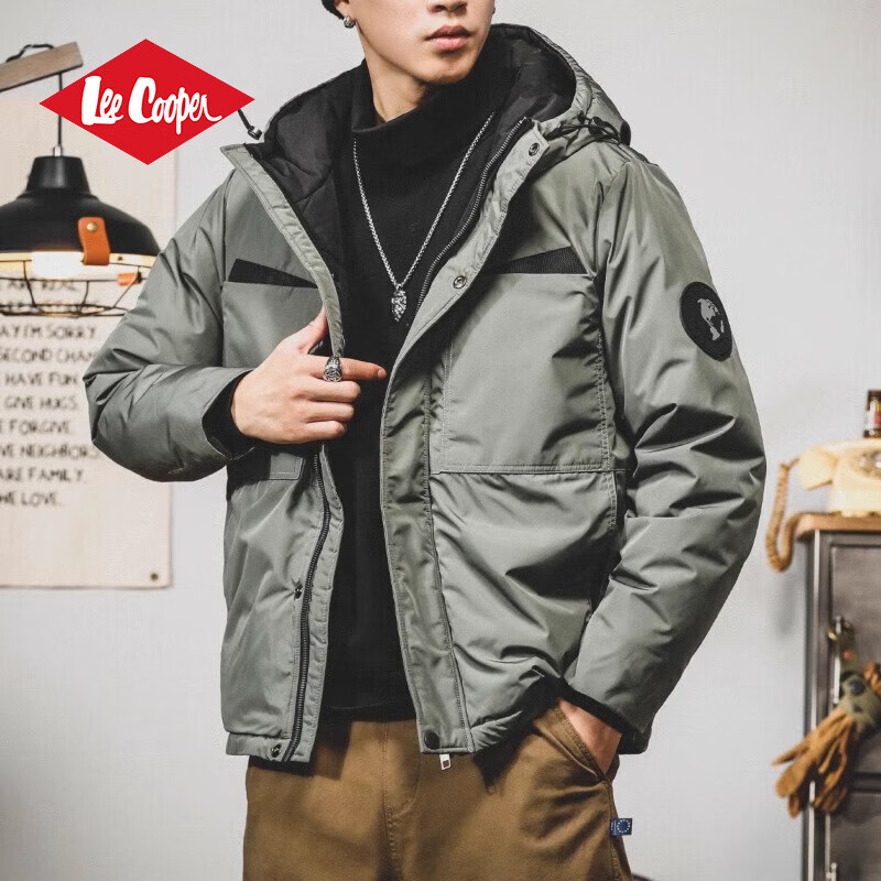 Lee Cooper 羽绒服男士秋冬连帽冬装外套潮流保暖防寒夹克男装衣服休闲派 699元