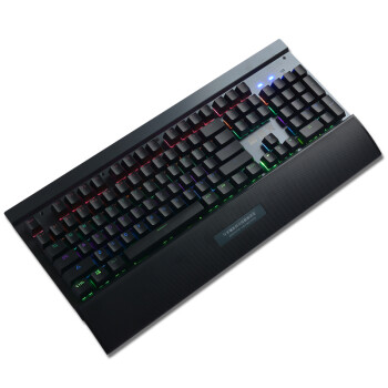 罗品贡技 机械键盘电竞网吧合金面版导光轴 青轴 吃鸡键盘 绝地求生 带手托 单机械键黑多种发光