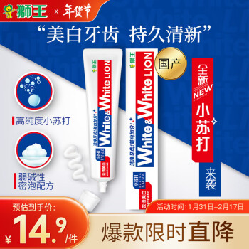 LION 狮王 WHITE&WHITE葡萄柚小苏打元气美白牙膏 120g