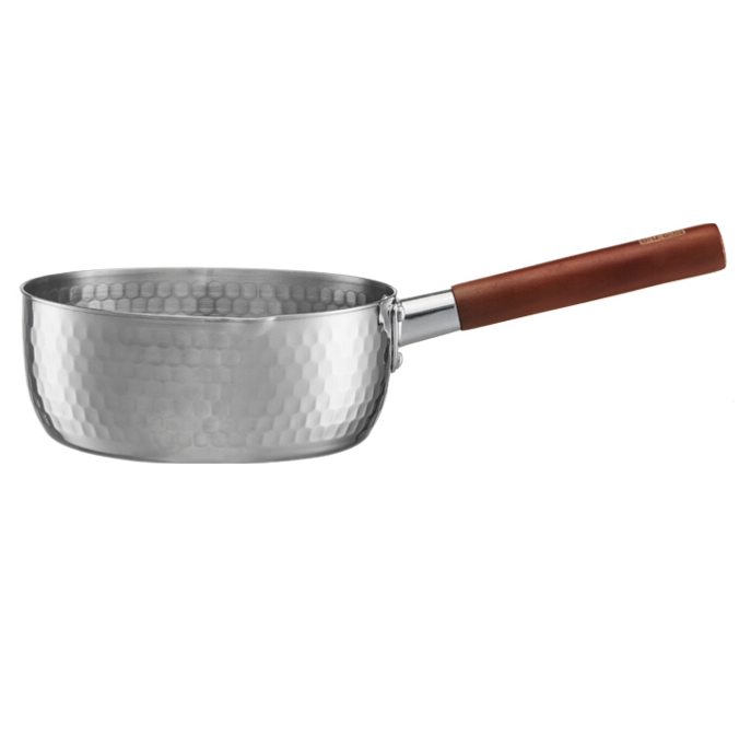 京东京造 雪平锅锤纹不锈钢不粘小奶锅煮面汤锅辅食锅炉灶通用18cm春节送礼 56.9元