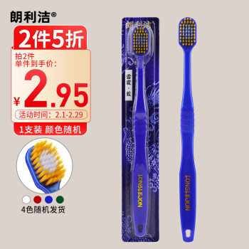 朗利洁 牙刷 宽头软毛国潮风尚牙刷1支装 颜色随机（柔软刷毛 呵护牙龈 细致清洁）