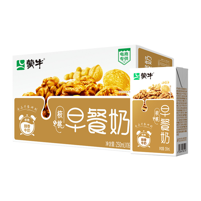蒙牛早餐奶核桃味利乐包250ml×16盒