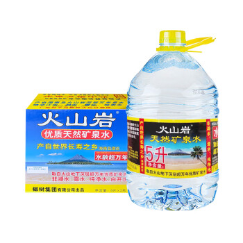 椰树 火山岩饮用天然矿泉水 5L*2桶 海南特产 整箱装