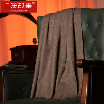 上海故事 羊绒羊毛混纺女士大披肩秋冬季纯色围巾保暖围脖礼盒款送人礼物 ZSS22WJ24 深驼灰