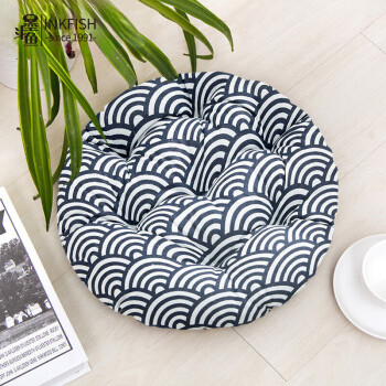 墨斗鱼 冬季圆形加厚保暖坐垫四季沙发垫子餐椅垫飘窗垫座垫40cm海贝3711