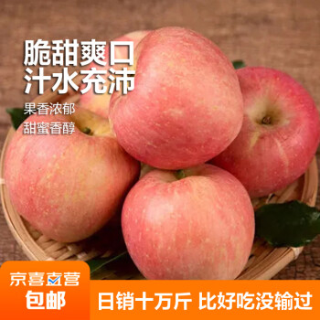 華北強 华北强陕西红富士苹果净重3斤装中大果75mm