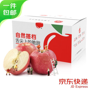 Mr.Seafood 京鲜生 自然搭档洛川苹果水果陕西红富士4.25kg礼盒装单果260g+源头直发