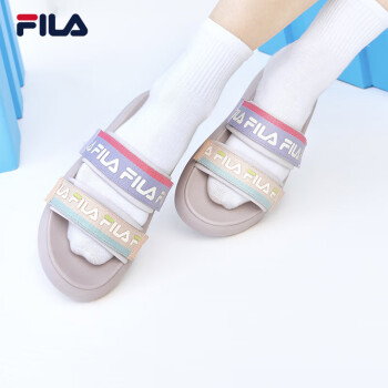 FILA 斐乐 官方女鞋运动拖鞋夏季厚底沙滩鞋魔术贴休闲鞋DONUT
