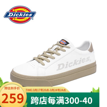 Dickies 帝客 休闲鞋男厚底低帮潮流百搭小白鞋简约板鞋 白色 43