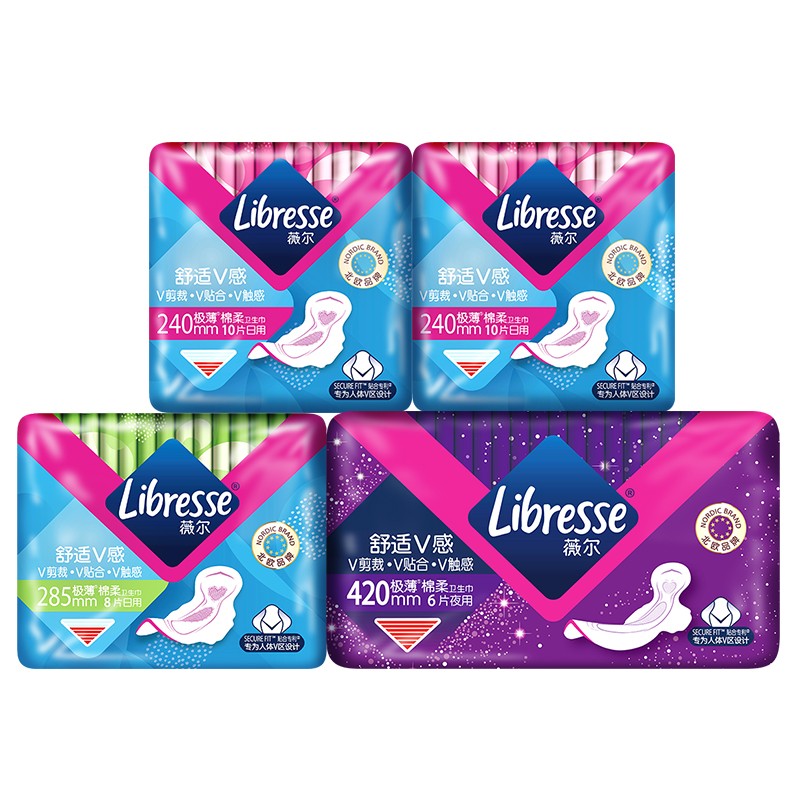 京东PLUS:薇尔 Libresse 舒适V感卫生巾套装 (日用24cm*10片*2+日用28.5cm*8片+夜用42cm*6片+3件赠 维达抽纸一箱) 26.18元(78.55元/3件,双重优惠)