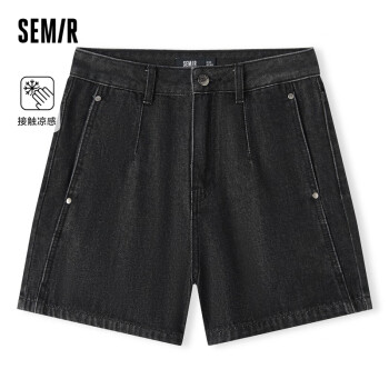 Semir 森马 牛仔裤女小个子显瘦显腿长2024夏季凉感短裤ins潮流109324122007