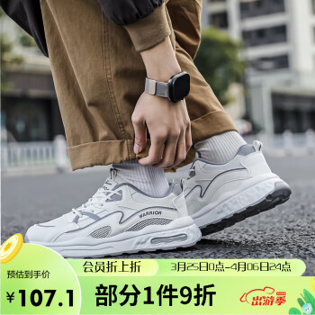 WARRIOR 回力 运动鞋男鞋百搭休闲老爹鞋低帮板鞋 WXY-3616N01 白灰 43