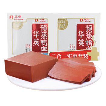 HUAYING 华英 预蒸鸭血两盒装 300g*2盒冷藏火锅食材涮锅食材