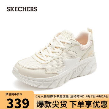 SKECHERS 斯凯奇 女士绑带休闲鞋117387 自然色/多彩色/NTMT 38