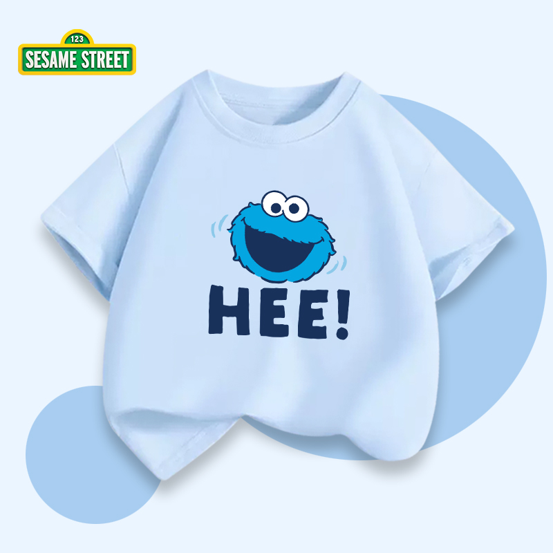 拍3件 芝麻街童装男童t恤短袖纯棉