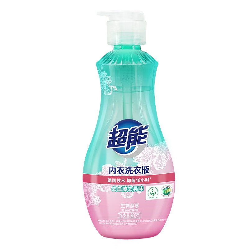 PLUS会员:超能 内衣洗衣液860g*3瓶 39.4元包邮（折13.13元/瓶）