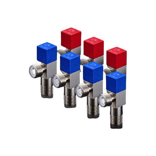 submarine 潜水艇 铜镀镍拉丝角阀7件套餐 铜拉丝标准4分陶瓷阀芯 三角阀 八字阀 226.67元