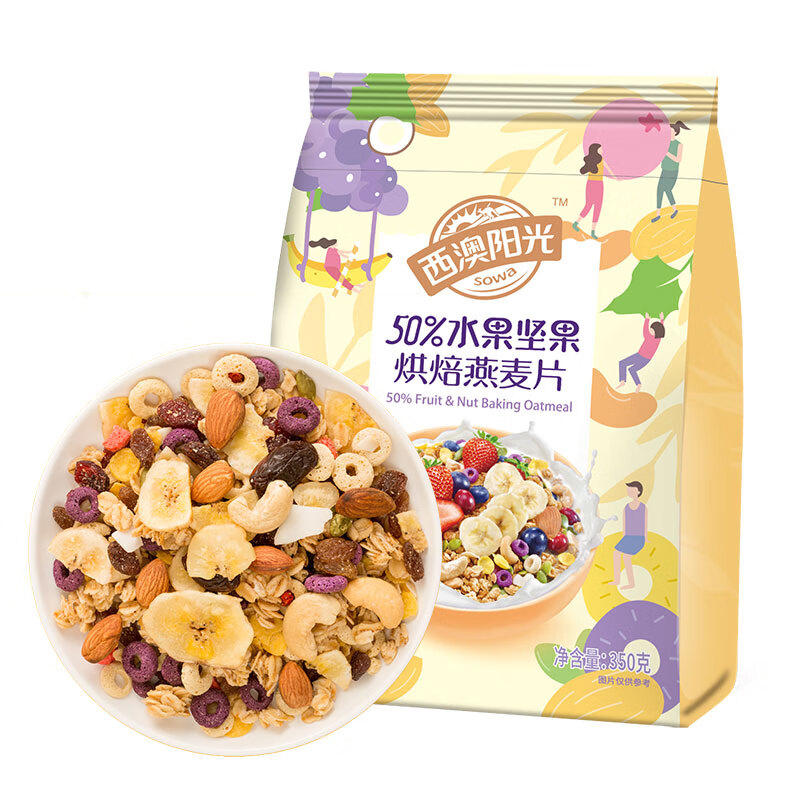 SEAMILD 西麦 50%水果坚果烘焙燕麦片350g 营养早餐五谷代餐干吃休闲零食 ￥12.95