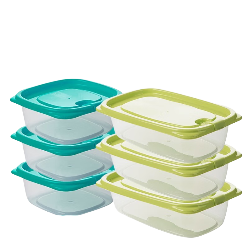 茶花（CHAHUA）保鲜盒 密封盒收纳盒 780ML+830ML 2组6个装 13.66元（需领券）