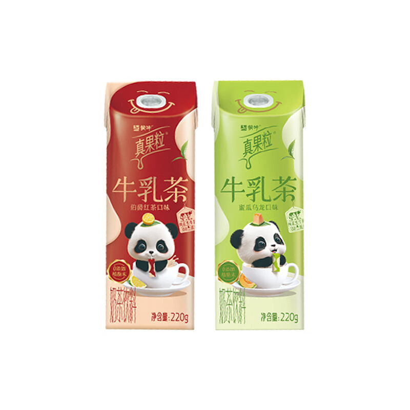 MENGNIU 蒙牛 真果粒牛乳茶伯爵红茶220g×1盒+蜜瓜乌龙220g×1盒 奶茶饮料 ￥1