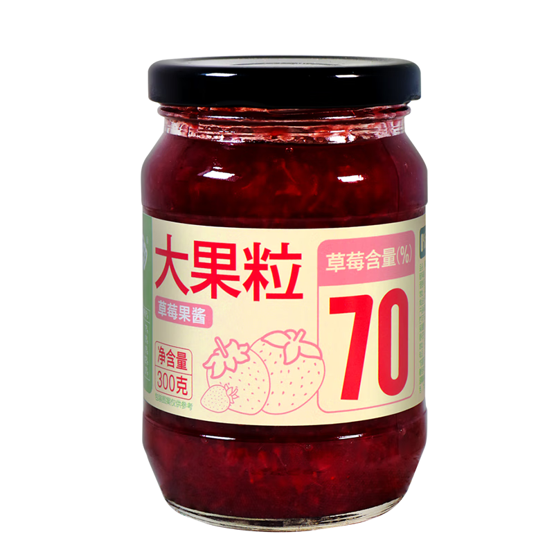 京东百亿补贴、plus会员立减:法麦趣(FIRMATCH)大果粒草莓果酱300g 70﹪草莓果肉早餐面包蛋糕烘焙饮品水果酱 15.11元包邮