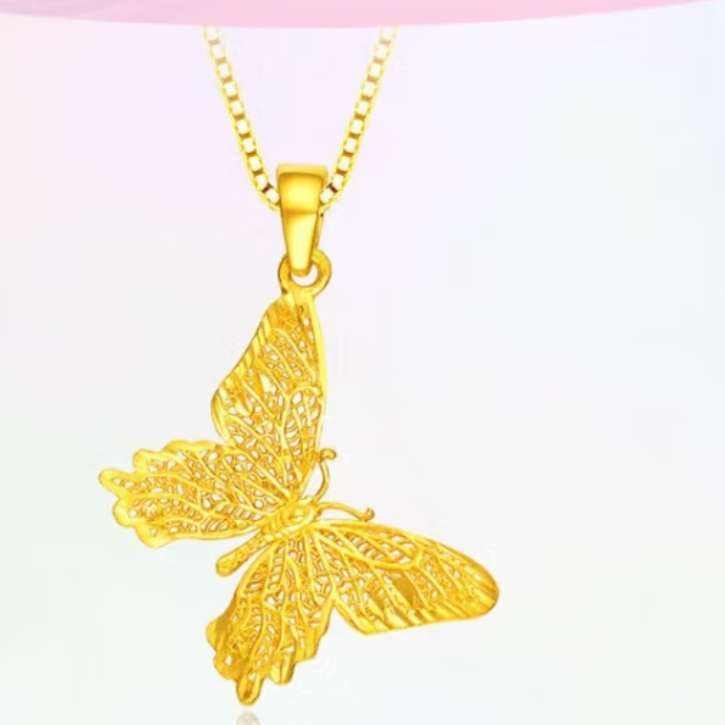 需凑单:周大生黄金吊坠女足金蝴蝶首饰成人坠子(不含链)送女生七夕礼物1.69g 1109.59元包邮