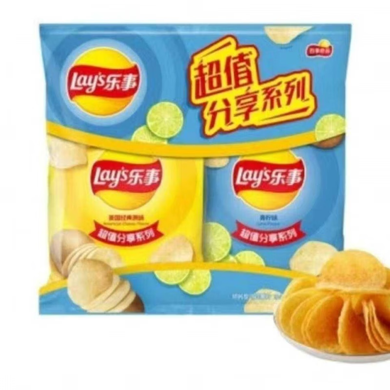 Lays 乐事 薯片148g*2 (原味+青柠味) 11.4元(2人团)