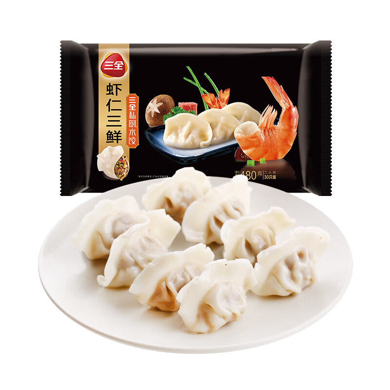 三全 虾皇饺 私厨水饺系列  麻辣小龙虾水饺 券后16.33元