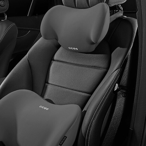 CICIDO 夕夕多 夕多（cicido）汽车头枕腰靠 车用护颈枕护腰垫靠背腰托车载座椅 NO.180黑色套装 券后113.81元