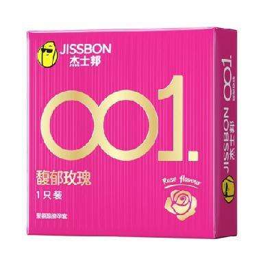 PLUS:杰士邦 避孕套 安全套 001馥郁玫瑰1只 3.71元包邮(需试用)