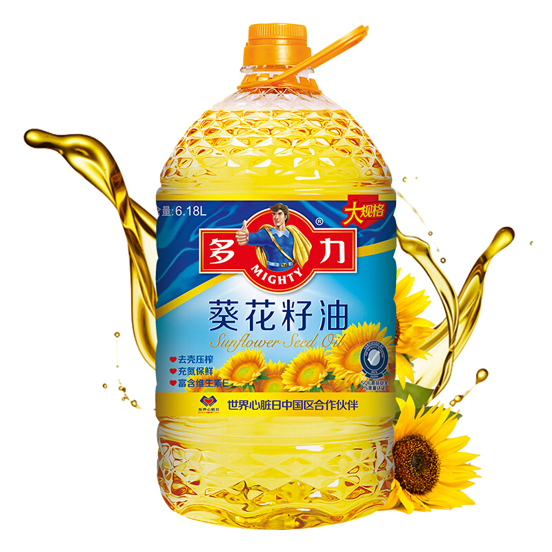 限移动端、京东百亿补贴：MIGHTY 多力 葵花籽油 6.18L 79.9元