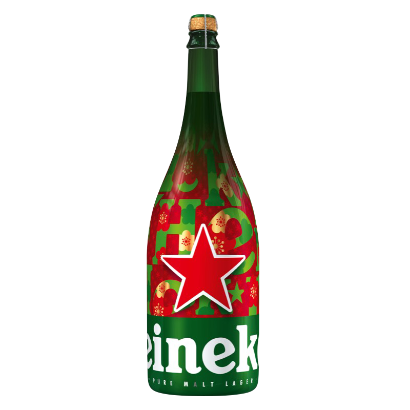 Heineken 喜力 经典拉格 香槟瓶啤酒 1.5L 单瓶装(拍3赠1) 65.68元(需买4件,需用券)