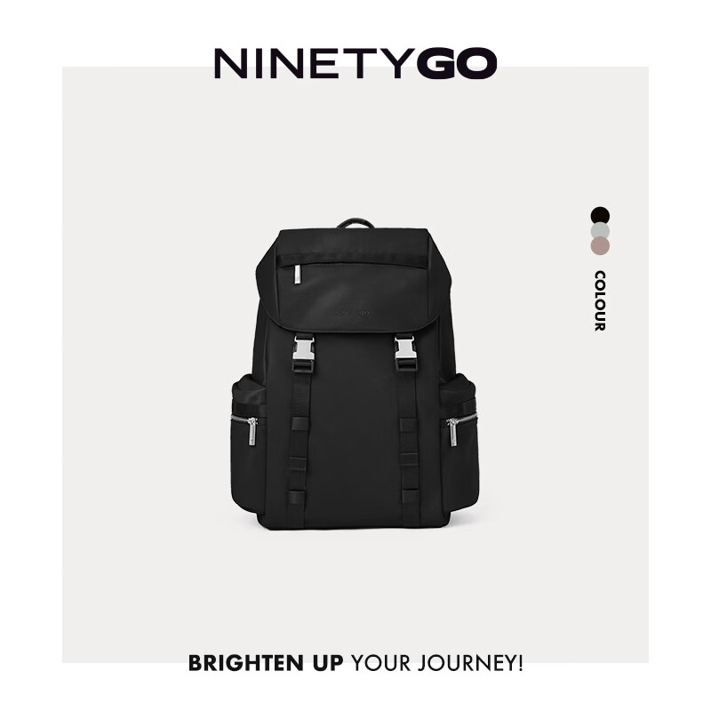 NINETYGO 90分 双肩包复古漫游男女背包15.6英寸电脑包大容量旅行包 ¥241.65