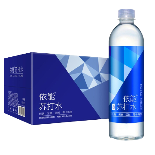 yineng 依能 锌强化 无糖无汽弱碱0脂0卡 苏打水饮料 500ml*15瓶 整箱装(需买2件,需凑单) 券后21.09元