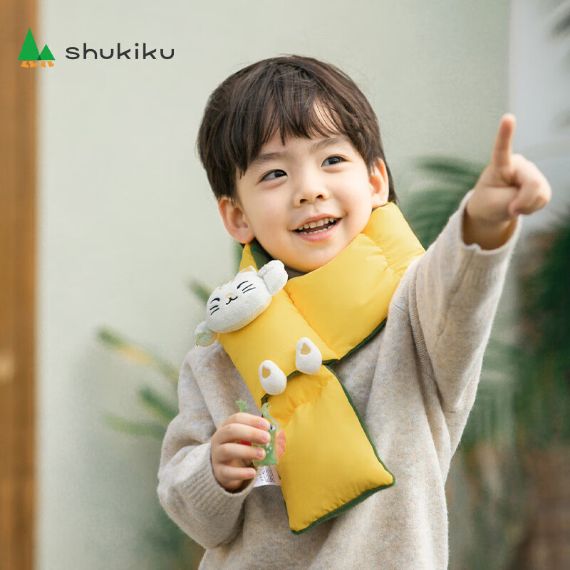 SHUKIKU 儿童羽绒围巾女孩男童宝宝秋冬季围脖 券后29.9元