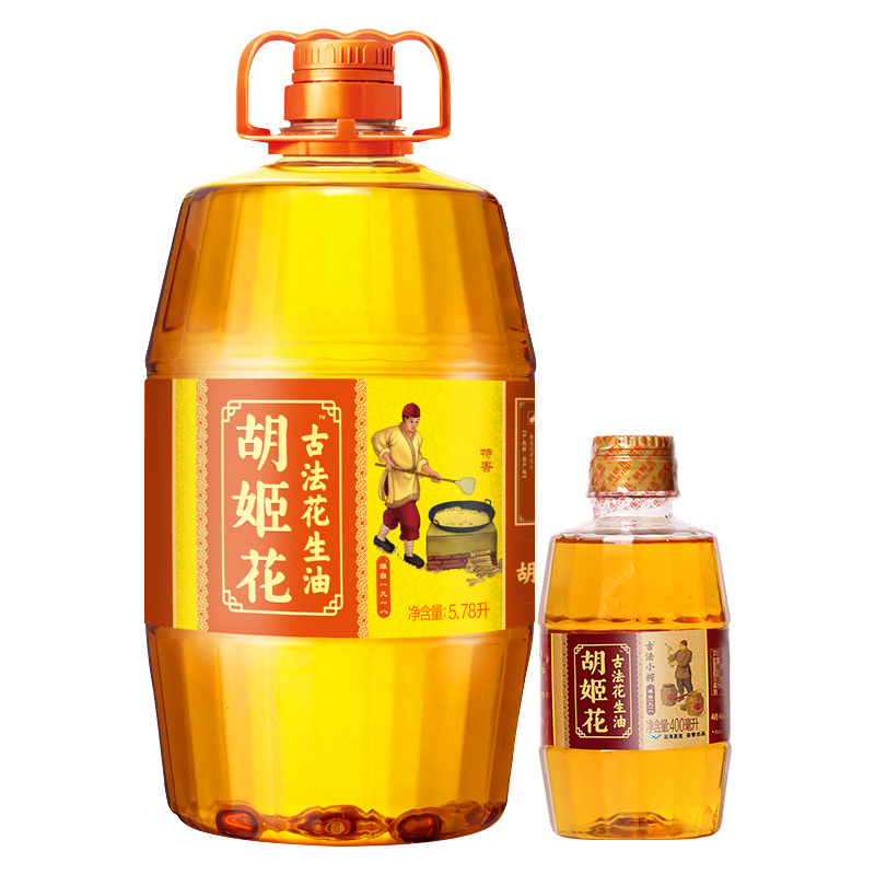 双11狂欢、再降价、胡姬花 古法花生油6.18L(5.78L+小榨400ml) 119.1元（需领券）
