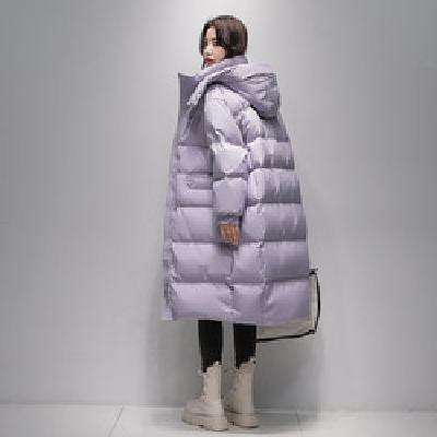 PLUS会员:鸭鸭 冬季羽绒服女中长款2022年新款过膝潮流时尚面包服工装外套HN 295.21元 (需用券)