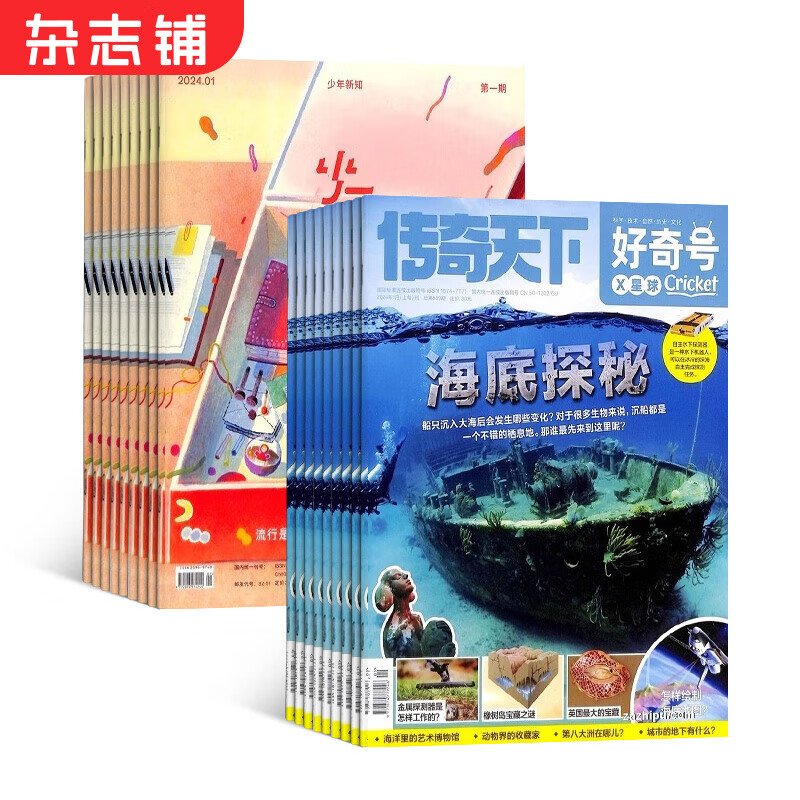 好奇号杂志铺组合自选 2025年1月起订 规格内选择 共12个月订阅 少儿课外阅读小学生科普 【推荐】好奇号+少年新知 25年1月起订 ￥438