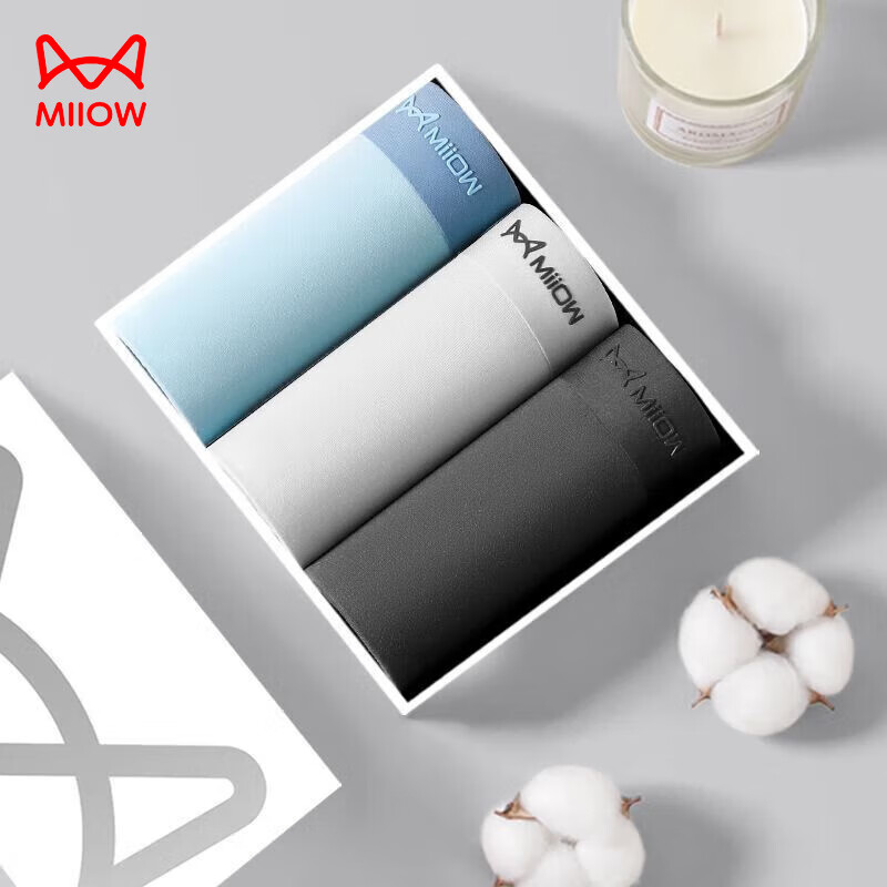 Miiow 猫人 男士纯棉内裤 3条 券后39.78元