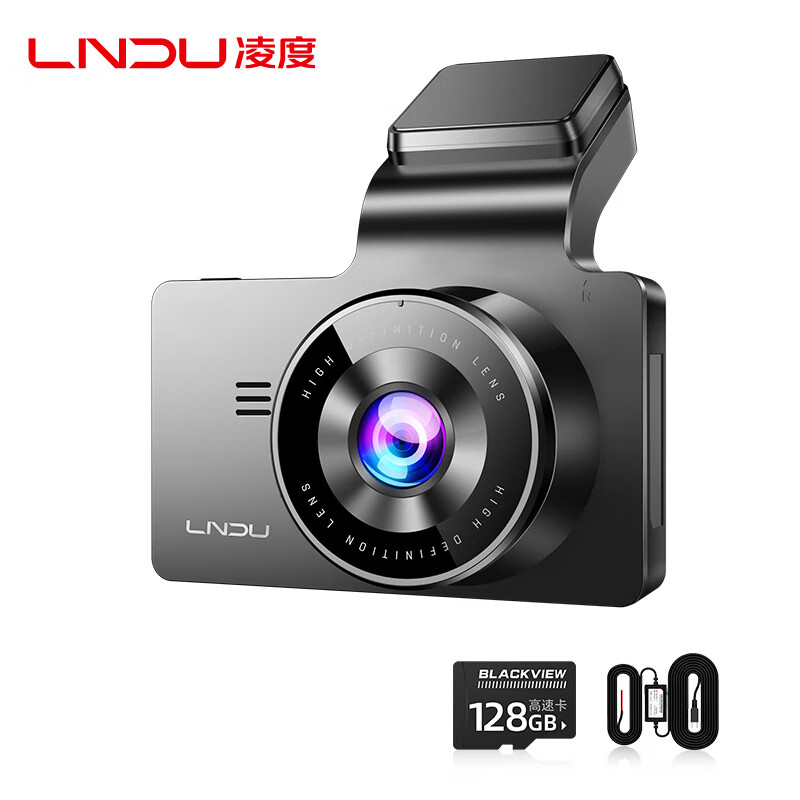BLACKVIEW 凌度 小型行车记录仪 4K高清夜视前后双录带倒车影像 手机APP智能互联 4K超清-单镜头+降压线+128G卡 367.06元