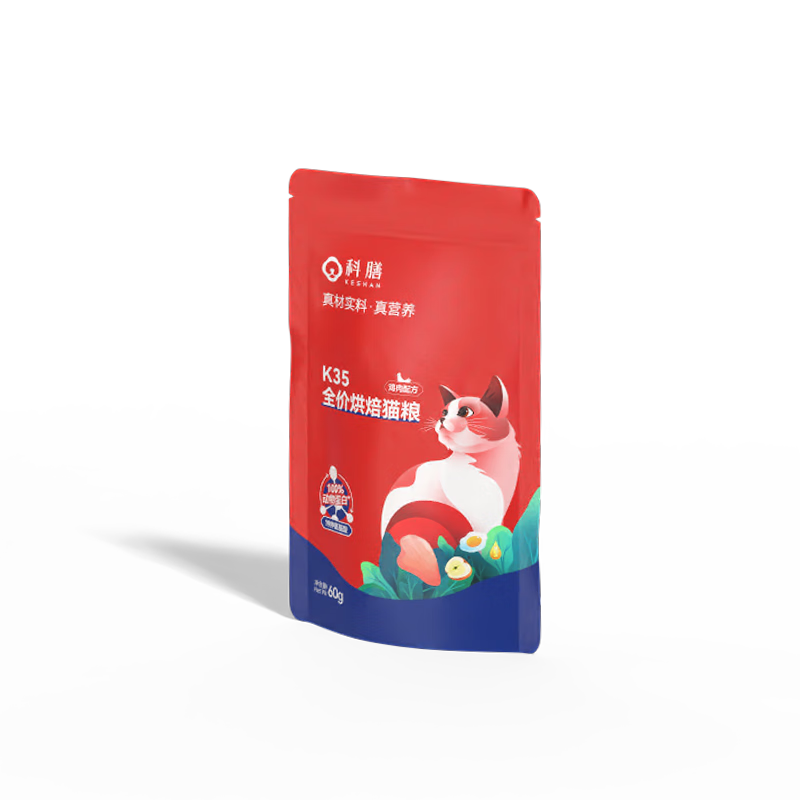 再补货：科膳 K35全价低温烘焙猫粮 60g 1元包邮（需试用）