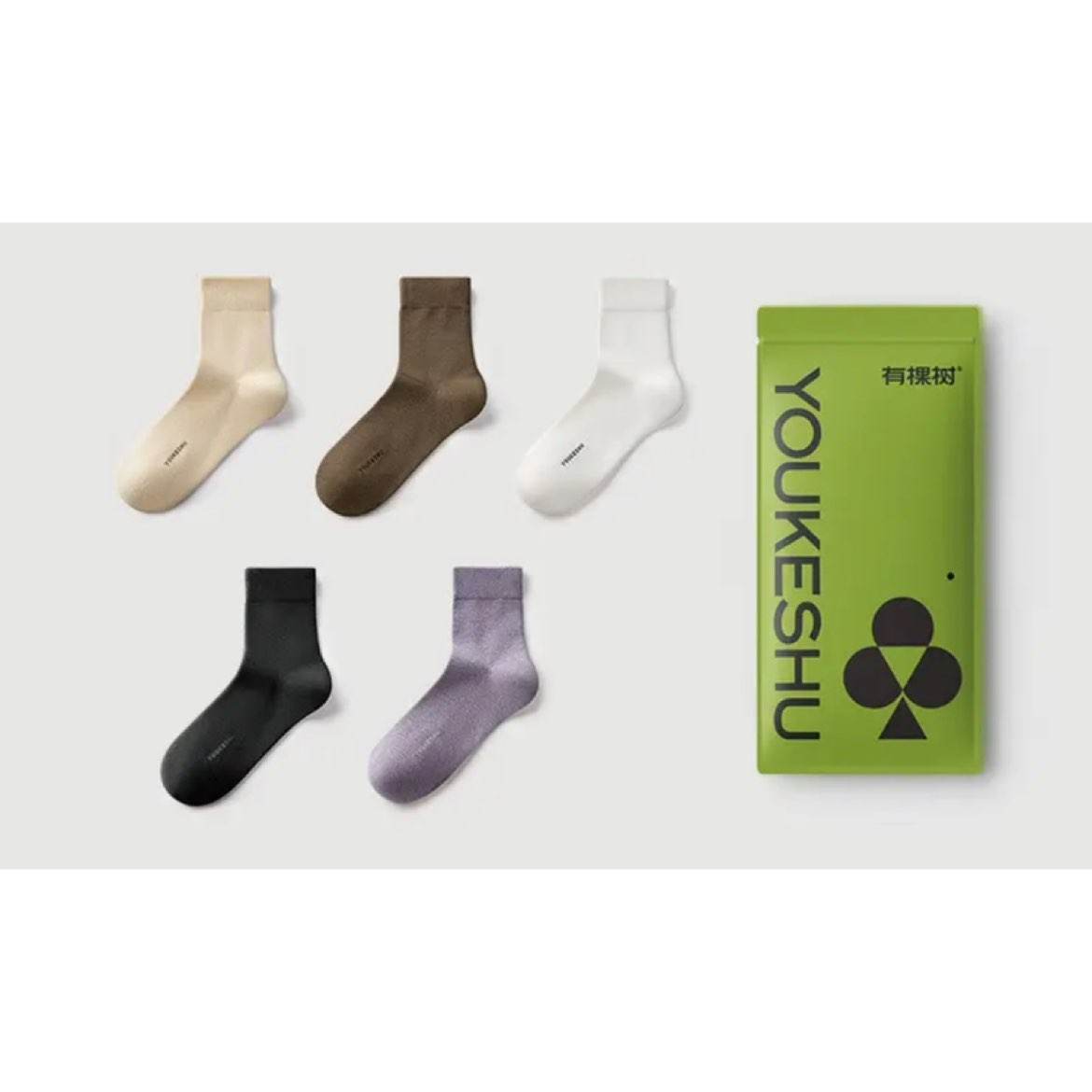 有棵树【7A抗菌】袜子女士 夏季薄款中筒袜纯棉吸汗透气防臭棉袜 浅卡其+咖啡+白色+深花灰+迷雾紫 均码 19.95元（需领券）