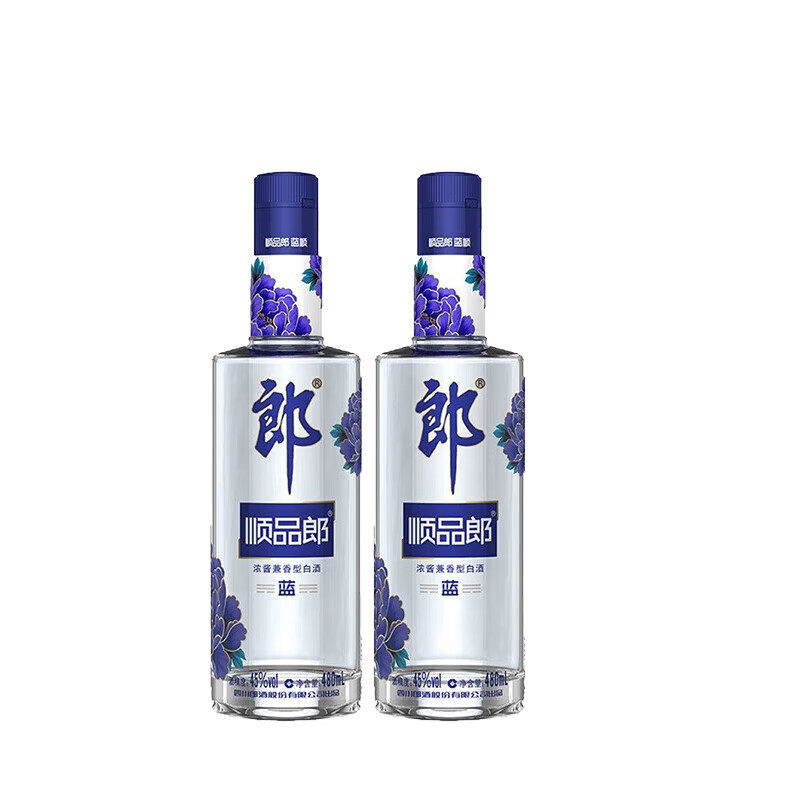 郎酒 顺品郎 浓酱兼香型白酒 45度 480mL 2瓶 装 光瓶 蓝顺 108.9元(需领券)