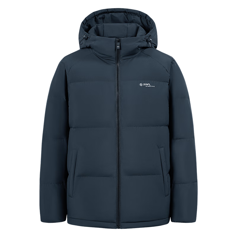 雪中飞男士羽绒服连帽冬防寒通勤休闲时尚保暖纯色百搭外套轻户外羽绒衣 黑色 185/100A ￥299